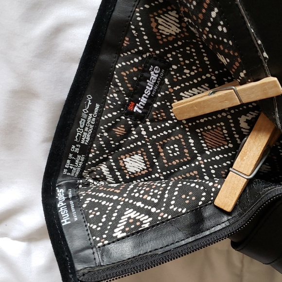 Hush Puppies Thinsulate, Black Leather Ladies Boots, Size 9. - Picture 4 of 6